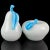 Mid-Century Modern Vintage Murano White Sky Blue Italian Art Glass Pear and Apple Fruit Sculpture Paperweights - Set of 2 For Sale - Image 3 of 5