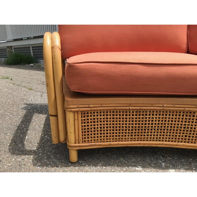 Mid-Century Modern Mid Century Ficks Reed Two-Piece Sectional Rattan Sofa - 4 Pieces For Sale - Image 3 of 12