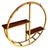 Restored Mid-Century Circular Rattan & Slat Mahogany "Skeleton" Wall Shelf For Sale - Image 4 of 9