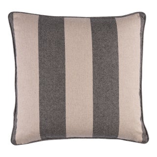 Schumacher Hemlock Stripe 18" Pillow In Graphite For Sale