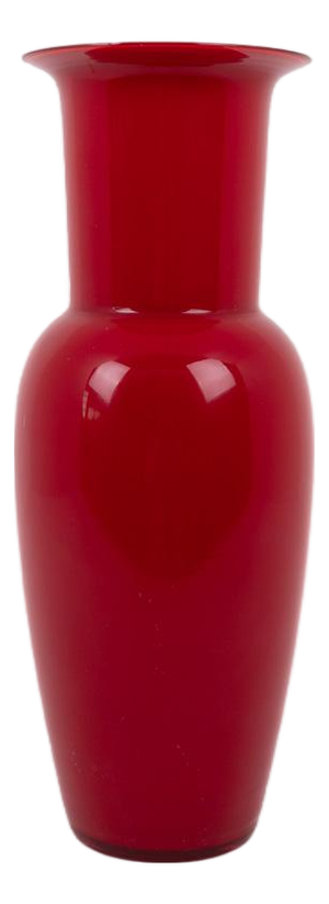 Opalino Red Vase by Venini, 1980s