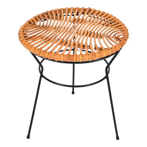 French Riviera Rattan, Wicker and Iron Coffee Table by Roberto Mango, Italy, 1960s