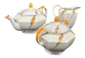 Art Deco Tea Set by Hugh Longport for Konny Kraft, 1920s, Set of 3