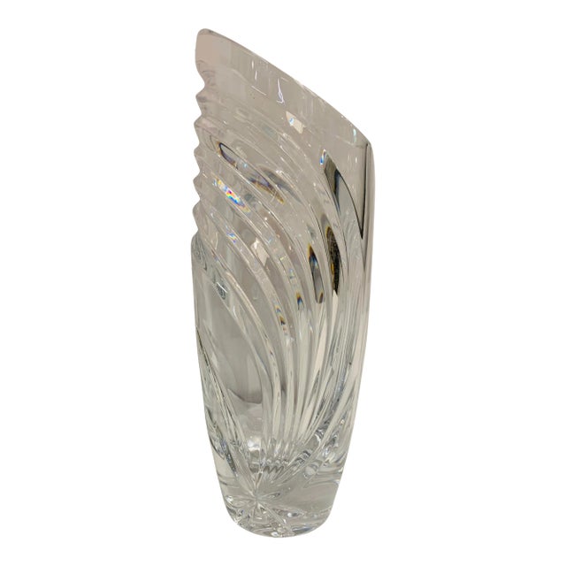 1990s Lenox Crystal Asymmetrical Swirl Vase For Sale