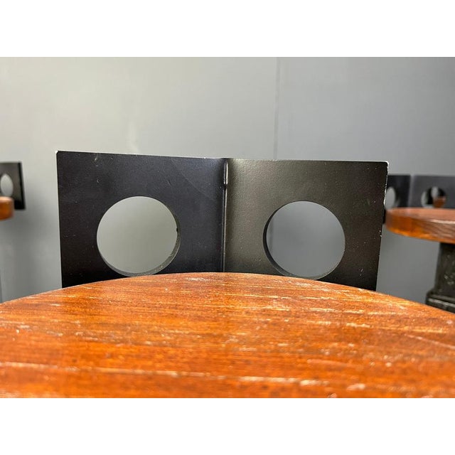 Brown Vintage Brutalist Wrought Iron Bar Stools, 1970s, Set of 6 For Sale - Image 8 of 17