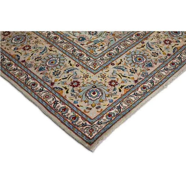 1960s Old Persian Kashan Area Rug 10’10” X 14’2″ For Sale - Image 4 of 11