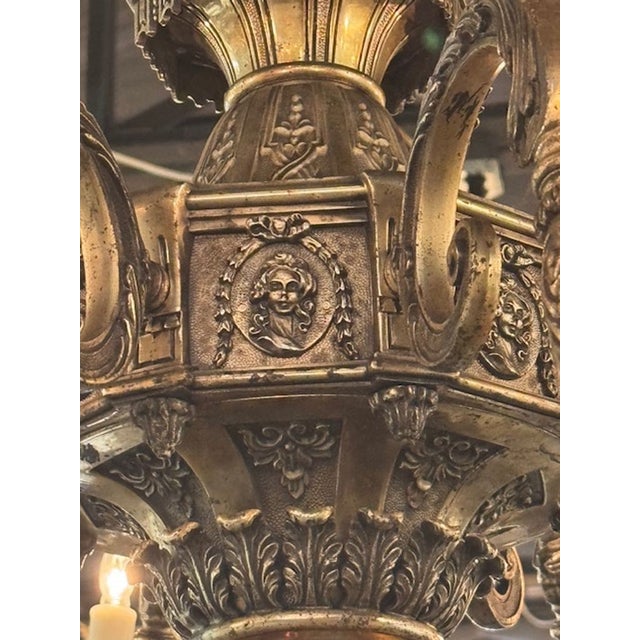 Early 20th Century Antique Silver Over Bronze Chandelier by Caldwell For Sale - Image 5 of 7