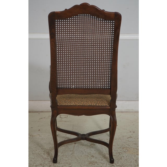 Pair French Louis XV Cheetah Print Cane Back Armchairs For Sale - Image 4 of 18