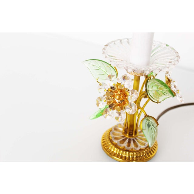 Gilt and Crystal Floral Table Lamp from Palwa, 1960s For Sale - Image 9 of 10