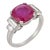 French Mid Century 3.55 Carat Burma Ruby Diamond Platinum Ring, Size 6.5 For Sale