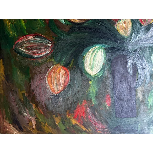 1990s Garden of Quiet Light Contemporary Original Oil Painting by Monique Nichols For Sale - Image 5 of 12