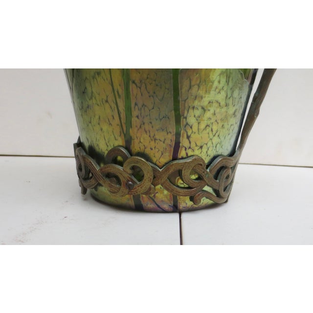 Art Nouveau Loetz Bronze Mounted Iridescent Vase Circa 1900 For Sale - Image 3 of 7