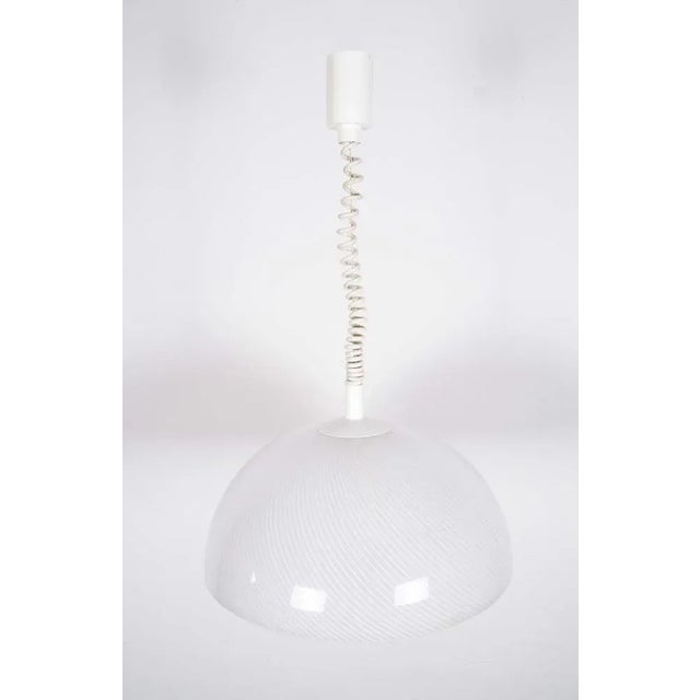 White Vintage Plastic Pendant Lamp For Sale - Image 8 of 9