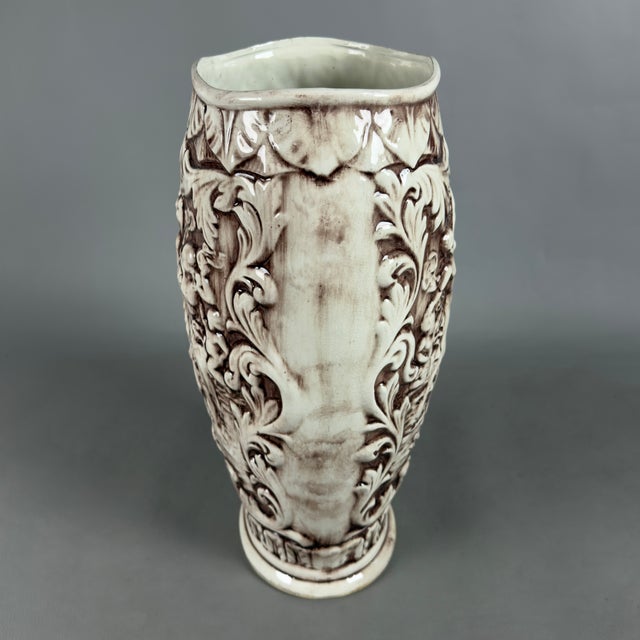 Large Capodimonte Ceramic Vase with High Relief and Classical Figures, 1960s For Sale - Image 4 of 11