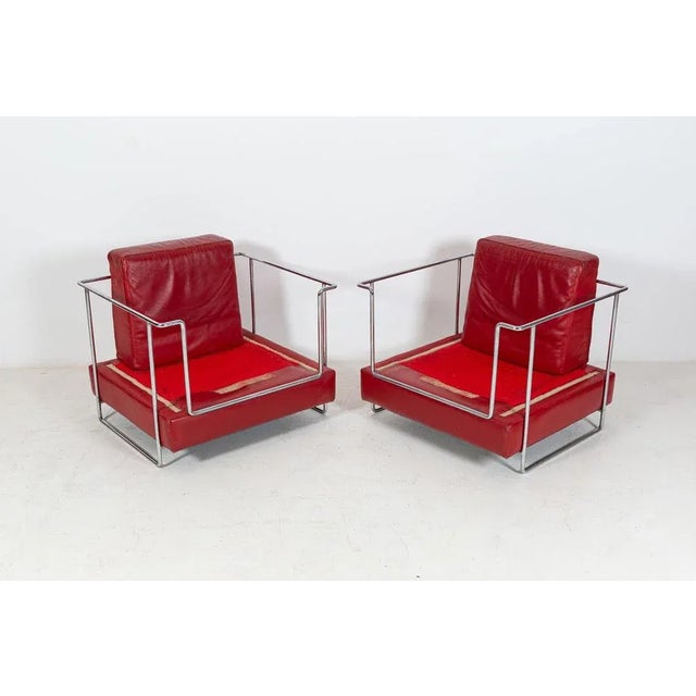 Set of Mid-Century Leather Armchairs For Sale - Image 14 of 18