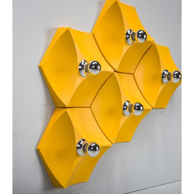 Vintage German Hexagon Wall Lamp from Hoffmeister-Leuchten, 1970s For Sale - Image 4 of 15