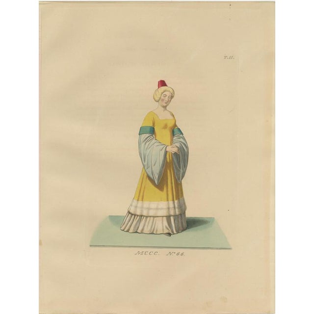 Paper Paul Mercuri, Medieval Costume Prints, 1845, Engravings, Set of 10 For Sale - Image 7 of 14