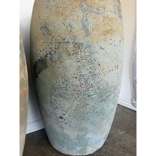 Pair of Monumental Atelier Vierkant Style Planters - Ocean Blue Patina For Sale - Image 9 of 11