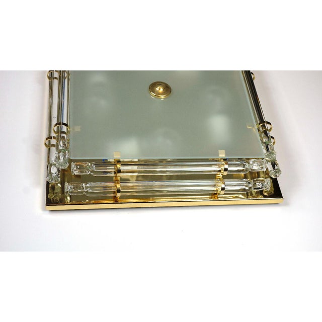 Gold-Plated Metal and Crystal Glass Ontario Ceiling Lamp from Austrolux, 1970s For Sale - Image 9 of 9