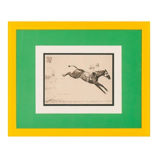 Mid 20th Century Steeplechase Drypoint by Paul Brown For Sale