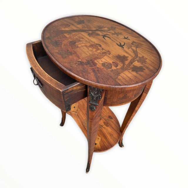 Antique Inlaid Kidney Shaped Table For Sale - Image 3 of 18