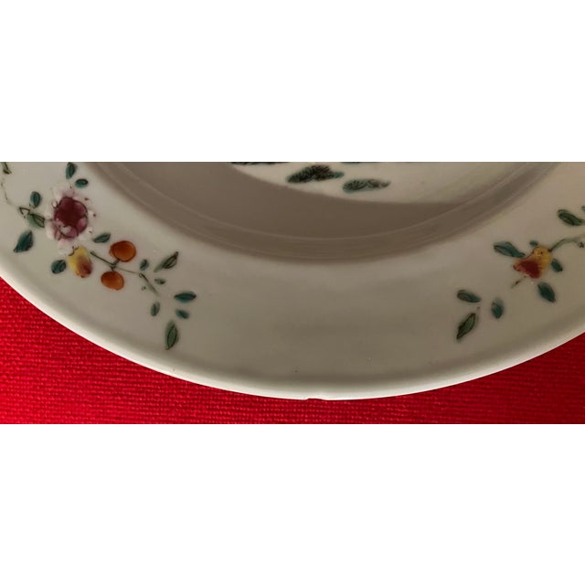 Ceramic Antique 18th Century Chinese Export Qianlong Porcelain Famille Rose Plate For Sale - Image 7 of 10