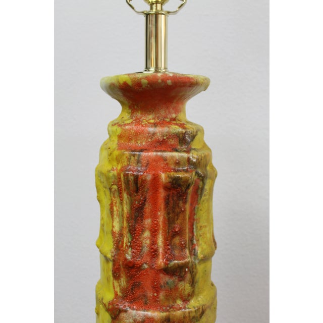 Multi-Colored Ceramic Lamp, Style of Bitossi For Sale - Image 9 of 13