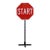 Standing Start - Original Freestanding Pop Art Steel Street Sign Sculpture by Scott Froschauer For Sale