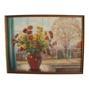 Autumn Botanic Signed Oil Painting
