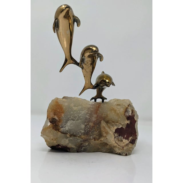 Curtis Jere Modern Brass Dolphin Sculpture For Sale In Providence - Image 6 of 12