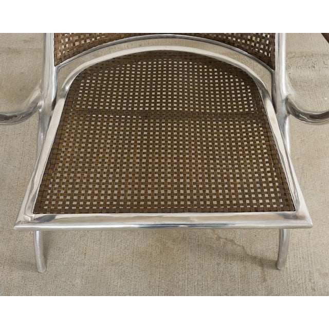 Set of Four Steel Bronze Turku Lounge Chairs by Ironies For Sale - Image 9 of 12