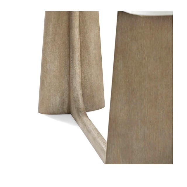 2020s Light Oak Modern Quartz Top Console Table For Sale - Image 5 of 5