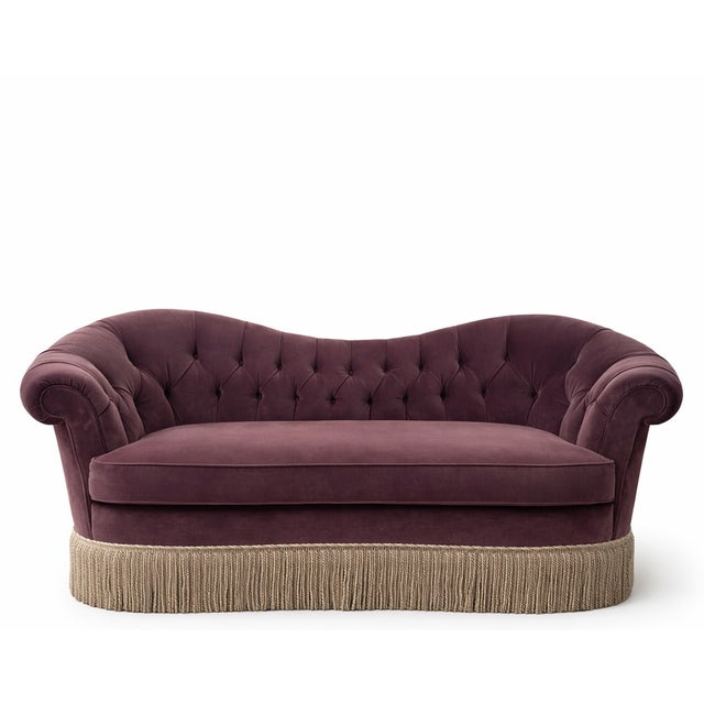 Mauve Custom-Made Victorian Loveseat by Baker Furniture For Sale - Image 8 of 8