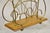 Early 20th Century Antique English Victorian Brass and Oak Wood Scrolling Magazine Rack For Sale - Image 5 of 11