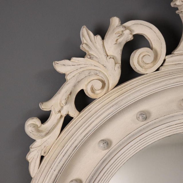 Regency Mirror in White Lacquered Wood For Sale - Image 4 of 11