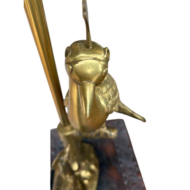 Marbro Brass Peacock Table Lamp, 1950 For Sale - Image 4 of 17
