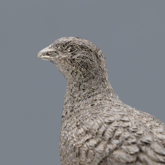 Vintage English Silver Pheasant Salt and Pepper Shakers from Asprey, 1970, Set of 2 For Sale - Image 18 of 18