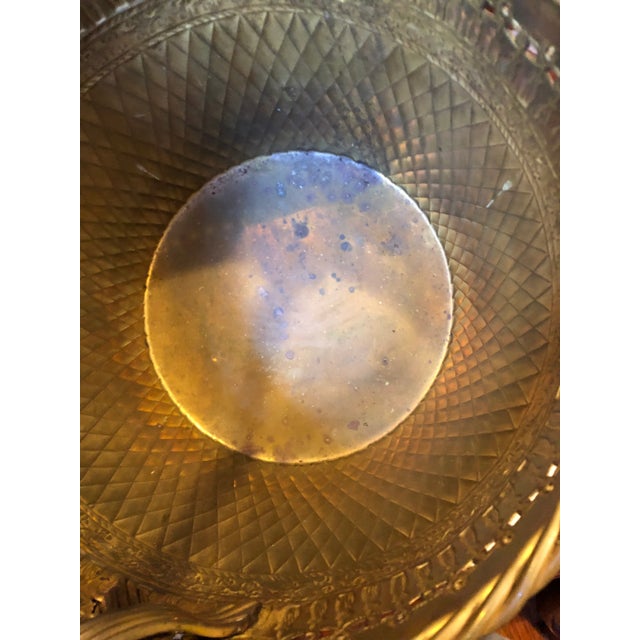 1980s Heavy Brass Planter Basket W/Rope Twist Handle For Sale - Image 11 of 12