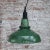 Vintage British Industrial Green Enamel Pendant Light For Sale - Image 4 of 5