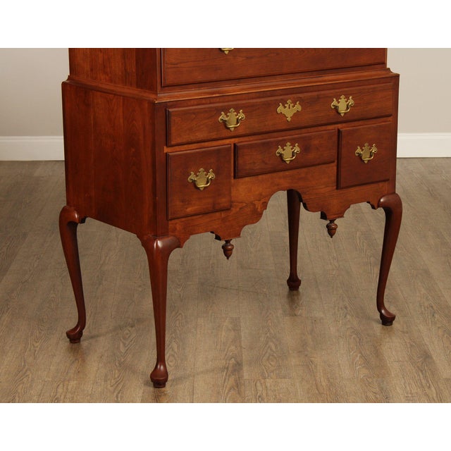 Custom Crafted Queen Anne Style Cherry Highboy Chest For Sale In Philadelphia - Image 6 of 18