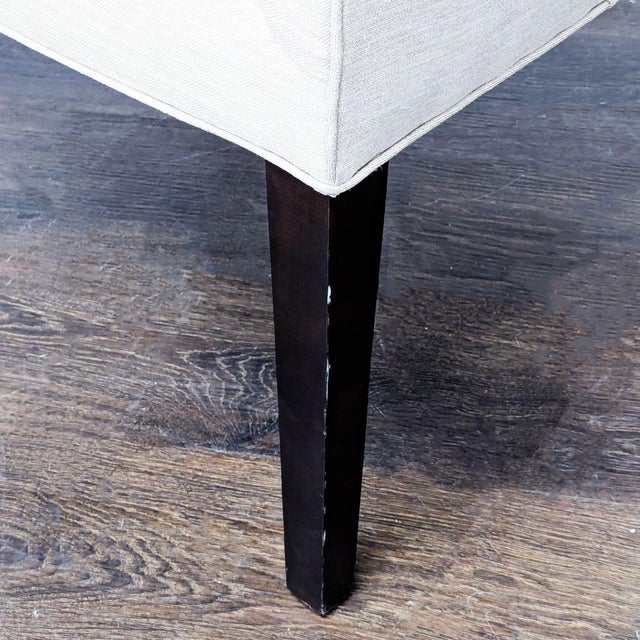 Wood Cisco Bros Lounge Chair With Tufted Back and Dark Wood Legs For Sale - Image 7 of 8