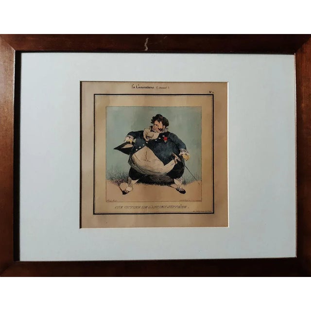 A Victim of the Old System is an original hand-colored lithograph, realized by Henry Monnier in 1834, plate 1 from La...