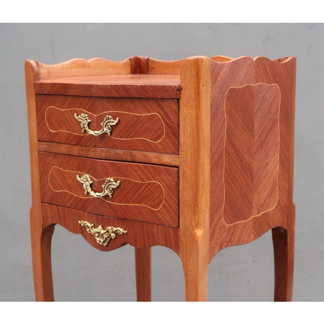 Brown French Antique Louis XV Style Side Table Nightstand For Sale - Image 8 of 11