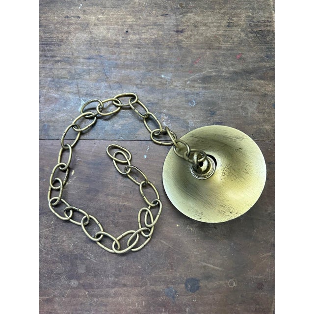 Spanish 1960s Brutalist Gilt Metal Nail Design Sunburst Ceiling Fixture For Sale - Image 11 of 12