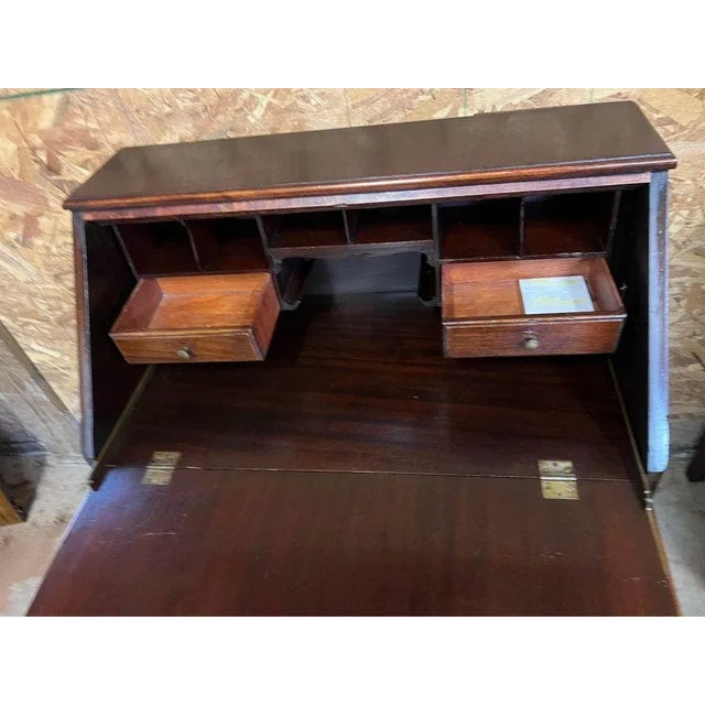 Antique Chippendale Style Mahogany Slant Front Secretary Desk. Pull down slope, dovetail drawer construction, Ball and...