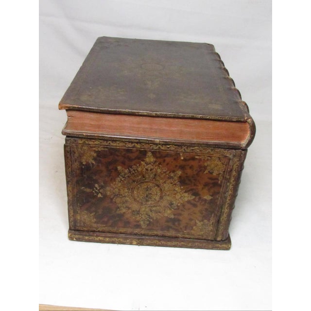 French Antique French Leather Book Box For Sale - Image 3 of 18