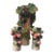 Classic Trio of Vintage 1960s Italian Barbotine Majolica Vases Visceral Composition For Sale