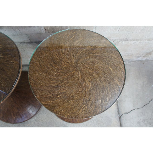 Mid 20th Century Pair of Mid 20th Century Mid Century Modern Hourglass Shaped Sculptural Pedestal Side Tables Boho Chic For Sale - Image 5 of 8