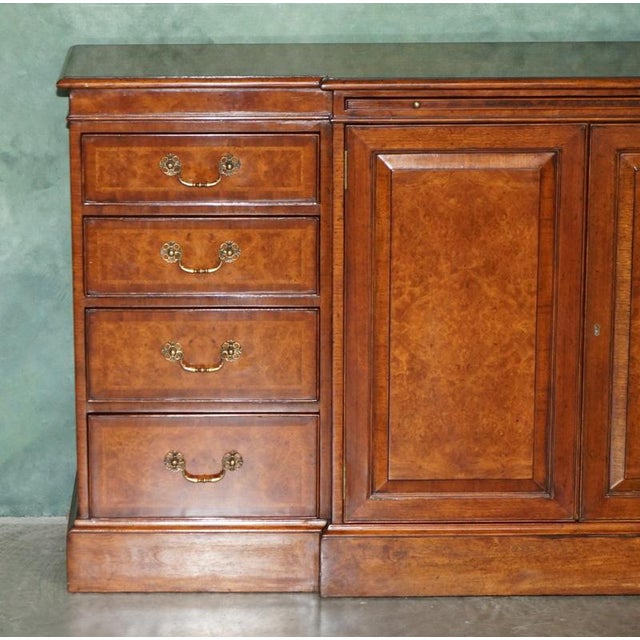 Burr Walnut Breakfront Serving Sideboard by Theodore Alexander For Sale - Image 3 of 18
