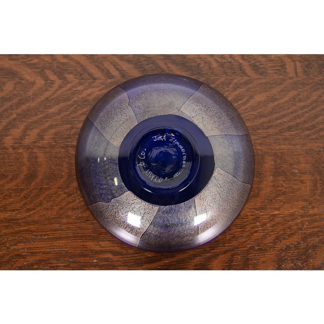 Jeff Zimmerman for Tiffany & Co. Cobalt Blue Art Glass Centerpiece Bowl or Fruit Bowl For Sale In South Bend - Image 6 of 8